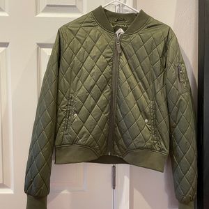 Quilted volcom bomber jacket